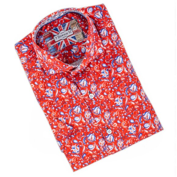 7 Downie St NWT Orange Short Sleeve Shirt - Picture 1 of 2